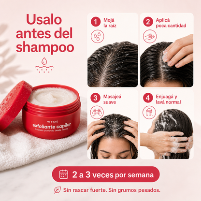 Vittae exfoliante capilar modo de uso pre shampoo